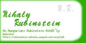 mihaly rubinstein business card